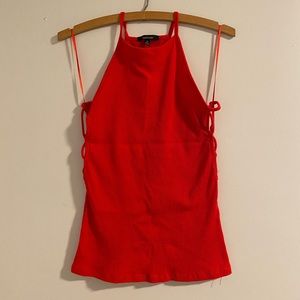 Red Cut-Out Halter Top